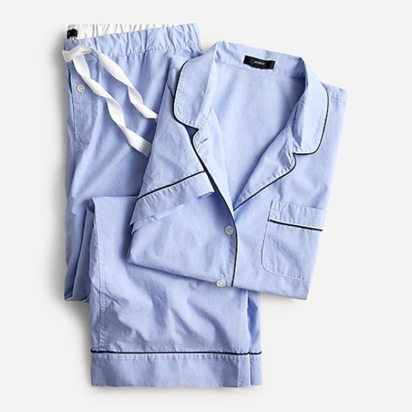 J Crew End-on-end cotton long-sleeve pajama set BA014 - Picture 1 of 6